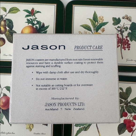 Like New Jason Fruit Illustration Coasters set of 6 - Picture 3 of 4